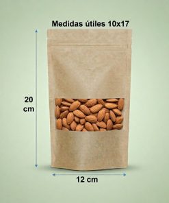 Bolsas Doypack medidas Utiles 10x17 medidas totales 12x20
