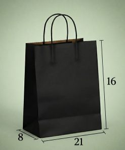 Bolsas de papel Negras con manillas 16x21x8