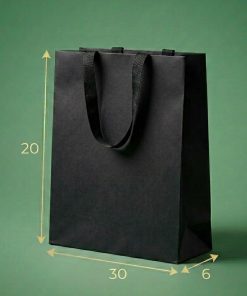 Bolsas de papel de lujo Negra 20X30X6