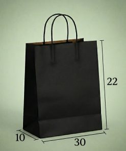 Bolsas de papel Negras con manillas 22X30X10