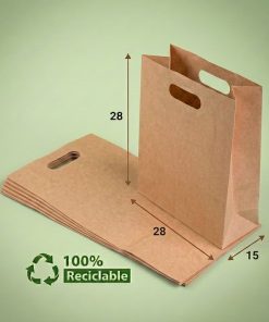 BOLSAS KRAFT TROQUEL 28X28X15