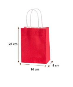 BOLSAS PAPEL COLOR A-ROJO 16x21x08