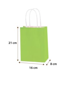 BOLSAS PAPEL COLOR VERDE 16X21X08