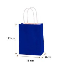 BOLSAS PAPEL COLOR AZUL 16x21x08