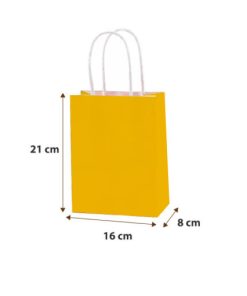 BOLSAS PAPEL COLOR AMARILLO 16X21X08