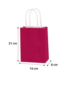 BOLSAS PAPEL COLOR FUCSIA 16x21x08