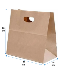 BOLSAS KRAFT TROQUEL 28X28X15