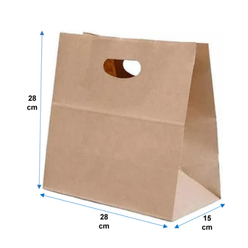 BOLSAS KRAFT TROQUEL 28X28X15