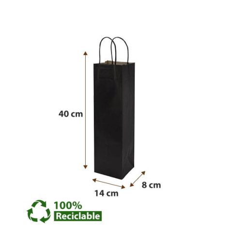 Bolsas negras con manillas 14x40x8