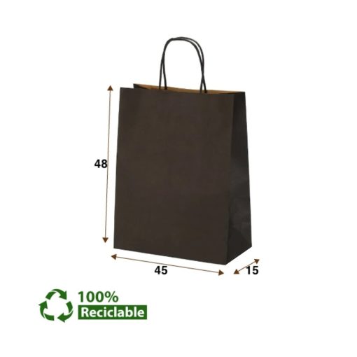 Bolsas de papel Negras con manillas 45X48X15