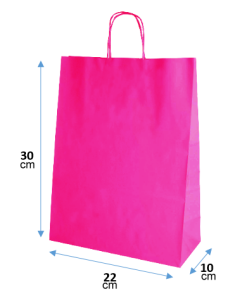 BOLSAS PAPEL COLOR FUCSIA 22X30X10