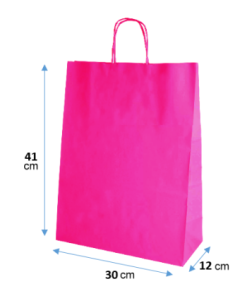 BOLSAS PAPEL COLOR FUCSIA 30X41X12