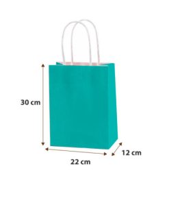 BOLSAS DE COLOR TURQUESA 22X30X12