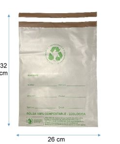 "26x32" COURRIER COMPOSTABLE CON PEGAMENTO