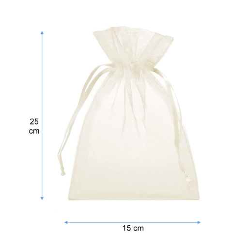 "15x25" BOLSA ORGANZA BLANCA