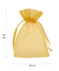 "20x30" BOLSA ORGANZA DORADA