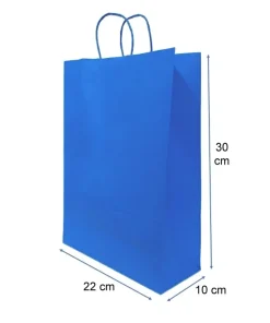 BOLSAS PAPEL COLOR AZUL 22X30X10