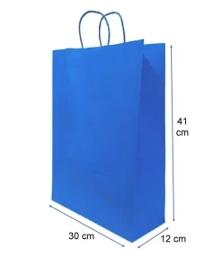 BOLSAS PAPEL COLOR AZUL 30X41X12
