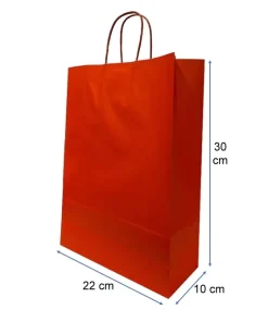 BOLSAS PAPEL COLOR ROJO 22X30X10