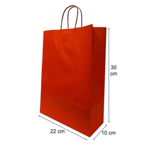 BOLSAS PAPEL COLOR ROJO 22X30X10