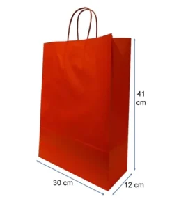 BOLSAS PAPEL COLOR ROJO 30X41X12