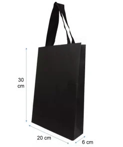 Bolsas de papel de lujo Negra 20X30X6