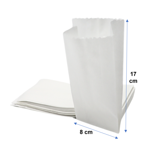 SAQUITOS BLANCOS 1/4 KILO 8X17