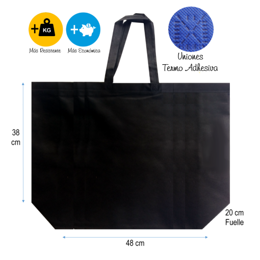 "48x38x20" RESISTENCIA 12kg. máx. NEGRO
